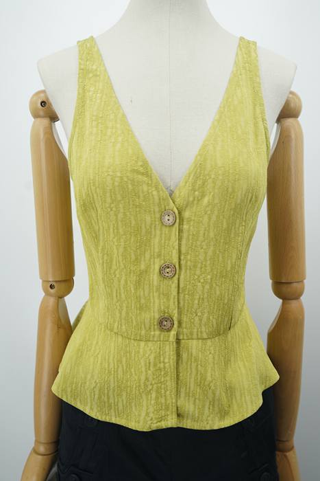 TX2008-9 Ladies Vest Blouse with Ruffle on Bottom